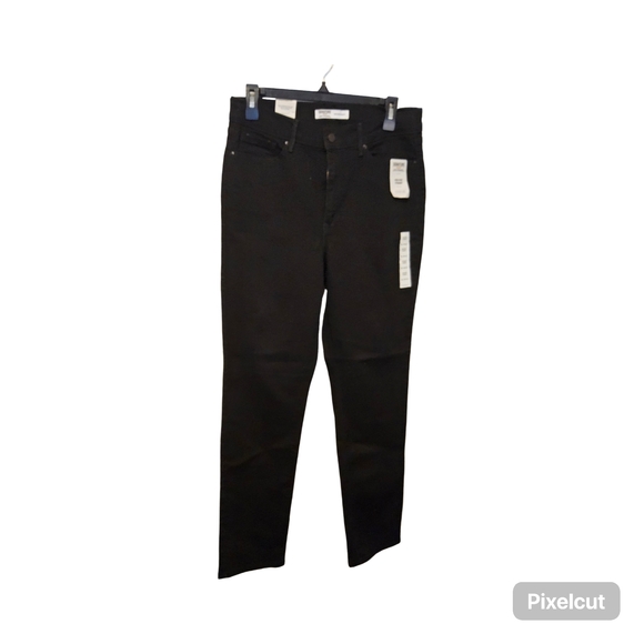 1 NWOT Levi Strauss 8M High Rise Straight Black Jeans - Picture 4 of 11